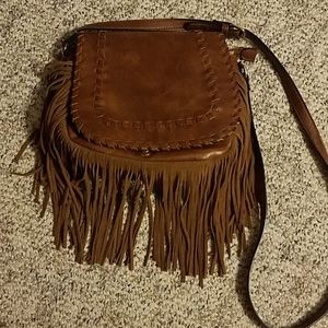 Leather Fringe Crossbody Purse